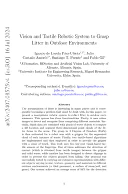 Vision and Tactile Robotic System to Grasp Litter in Outdoor
  Environments