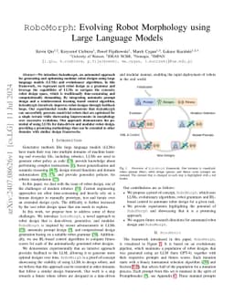 RoboMorph: Evolving Robot Morphology using Large Language Models