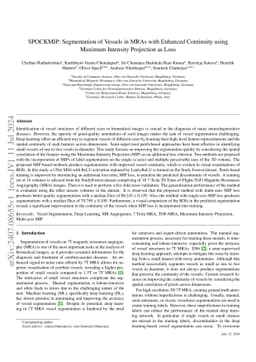 SPOCKMIP: Segmentation of Vessels in MRAs with Enhanced Continuity using
  Maximum Intensity Projection as Loss