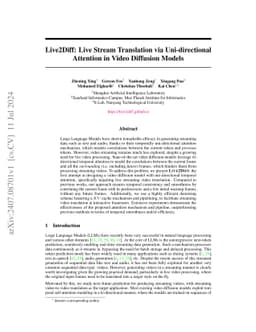Live2Diff: Live Stream Translation via Uni-directional Attention in
  Video Diffusion Models