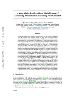 Is Your Model Really A Good Math Reasoner? Evaluating Mathematical
  Reasoning with Checklist