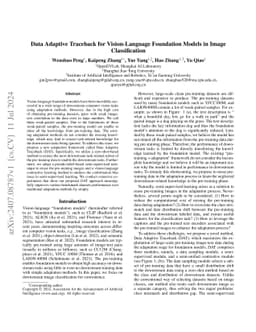 Data Adaptive Traceback for Vision-Language Foundation Models in Image
  Classification
