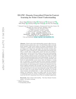 DG-PIC: Domain Generalized Point-In-Context Learning for Point Cloud
  Understanding