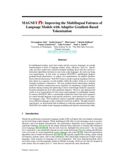 MAGNET: Improving the Multilingual Fairness of Language Models with
  Adaptive Gradient-Based Tokenization