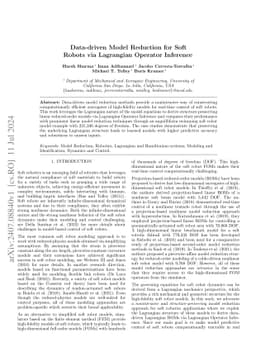 Data-driven Model Reduction for Soft Robots via Lagrangian Operator
  Inference