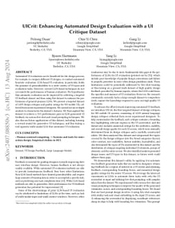 UICrit: Enhancing Automated Design Evaluation with a UICritique Dataset