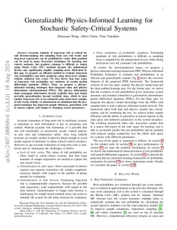 Generalizable Physics-Informed Learning for Stochastic Safety-Critical
  Systems