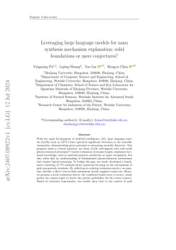 Leveraging large language models for nano synthesis mechanism
  explanation: solid foundations or mere conjectures?