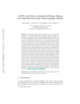 LAPT: Label-driven Automated Prompt Tuning for OOD Detection with
  Vision-Language Models