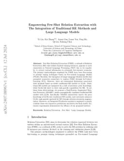 Empowering Few-Shot Relation Extraction with The Integration of
  Traditional RE Methods and Large Language Models