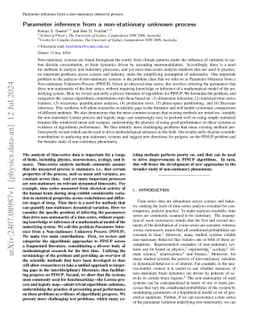 Parameter inference from a non-stationary unknown process