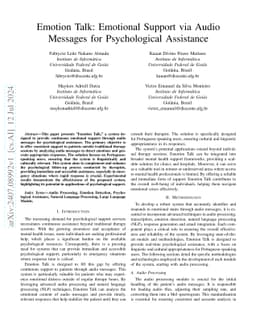 Emotion Talk: Emotional Support via Audio Messages for Psychological
  Assistance