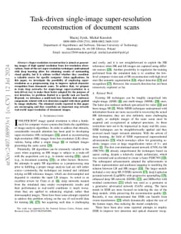 Task-driven single-image super-resolution reconstruction of document scans