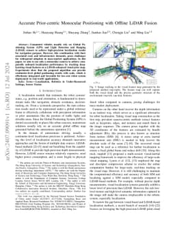 Accurate Prior-centric Monocular Positioning with Offline LiDAR Fusion