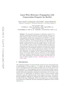 Layer-Wise Relevance Propagation with Conservation Property for ResNet
