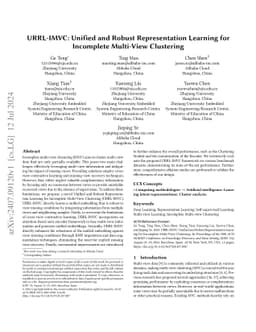 URRL-IMVC: Unified and Robust Representation Learning for Incomplete
  Multi-View Clustering