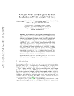 CFaults: Model-Based Diagnosis for Fault Localization in C Programs with
  Multiple Test Cases