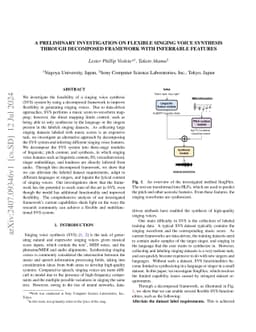 A Preliminary Investigation on Flexible Singing Voice Synthesis Through
  Decomposed Framework with Inferrable Features