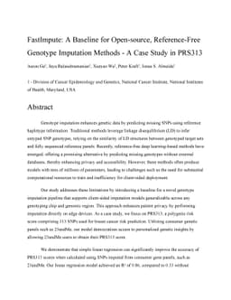 FastImpute: A Baseline for Open-source, Reference-Free Genotype
  Imputation Methods -- A Case Study in PRS313