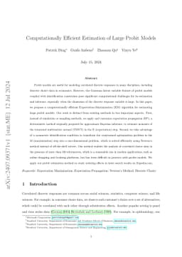 Computationally Efficient Estimation of Large Probit Models