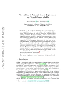 Graph Neural Network Causal Explanation via Neural Causal Models