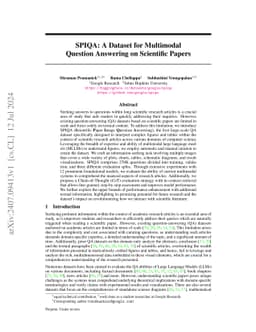 SPIQA: A Dataset for Multimodal Question Answering on Scientific Papers