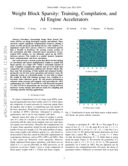 Weight Block Sparsity: Training, Compilation, and AI Engine Accelerators
