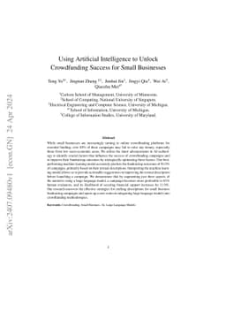 Using Artificial Intelligence to Unlock Crowdfunding Success for Small
  Businesses