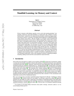 Manifold Learning via Memory and Context