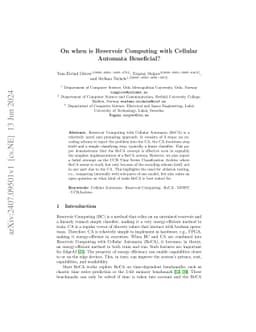 On when is Reservoir Computing with Cellular Automata Beneficial?