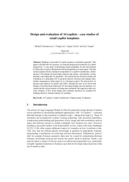 Design and evaluation of AI copilots -- case studies of retail copilot
  templates