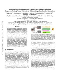 Apprenticeship-Inspired Elegance: Synergistic Knowledge Distillation
  Empowers Spiking Neural Networks for Efficient Single-Eye Emotion Recognition
