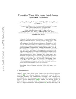 Prompting Whole Slide Image Based Genetic Biomarker Prediction