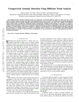 Unsupervised Anomaly Detection Using Diffusion Trend Analysis