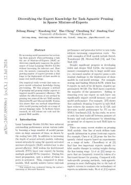 Diversifying the Expert Knowledge for Task-Agnostic Pruning in Sparse
  Mixture-of-Experts