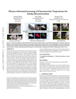 Physics-Informed Learning of Characteristic Trajectories for Smoke
  Reconstruction