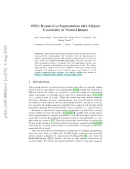 SPIN: Hierarchical Segmentation with Subpart Granularity in Natural
  Images