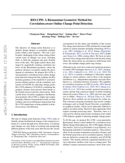 RIO-CPD: A Riemannian Geometric Method for Correlation-aware Online
  Change Point Detection