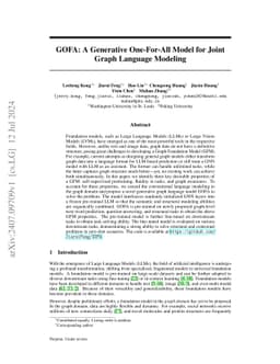 GOFA: A Generative One-For-All Model for Joint Graph Language Modeling