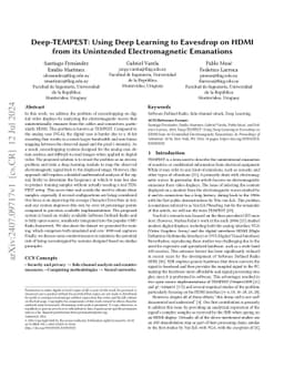 Deep-TEMPEST: Using Deep Learning to Eavesdrop on HDMI from its
  Unintended Electromagnetic Emanations