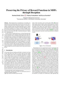 Preserving the Privacy of Reward Functions in MDPs through Deception