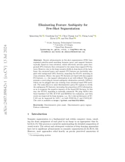 Eliminating Feature Ambiguity for Few-Shot Segmentation