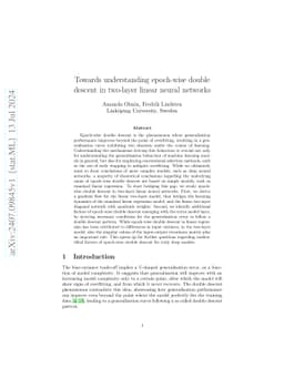 Towards understanding epoch-wise double descent in two-layer linear
  neural networks