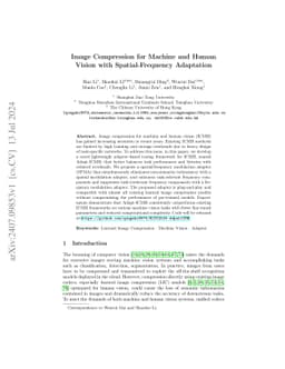 Image Compression for Machine and Human Vision with Spatial-Frequency
  Adaptation