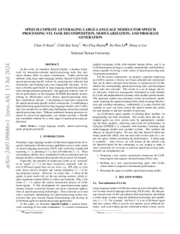 Speech-Copilot: Leveraging Large Language Models for Speech Processing
  via Task Decomposition, Modularization, and Program Generation