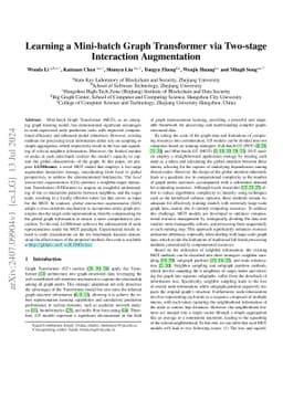 Learning a Mini-batch Graph Transformer via Two-stage Interaction
  Augmentation