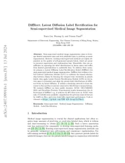 DiffRect: Latent Diffusion Label Rectification for Semi-supervised
  Medical Image Segmentation