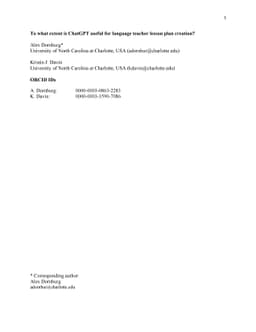 To what extent is ChatGPT useful for language teacher lesson plan
  creation?