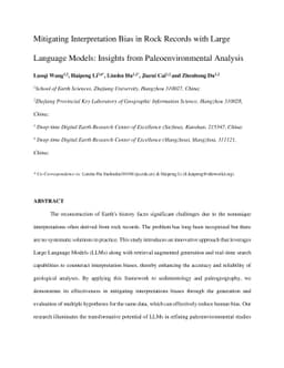 Mitigating Interpretation Bias in Rock Records with Large Language
  Models: Insights from Paleoenvironmental Analysis