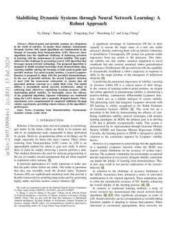 Stabilizing Dynamic Systems through Neural Network Learning: A Robust
  Approach